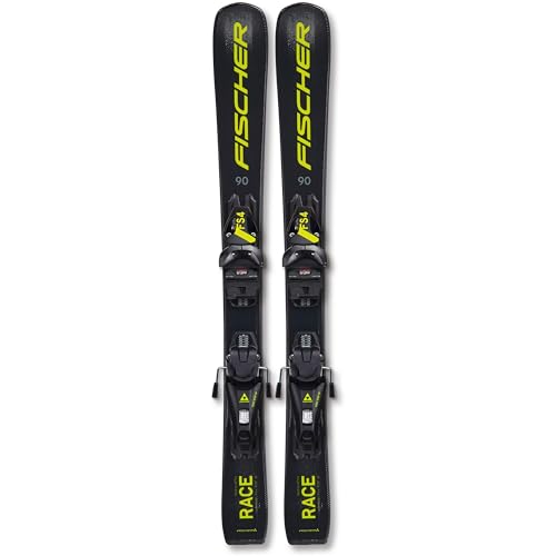FISCHER Junior RC4 Race Durable Lightweight High-Performance Alpine Winter Sports Skis with FJ4 Bindings, 100