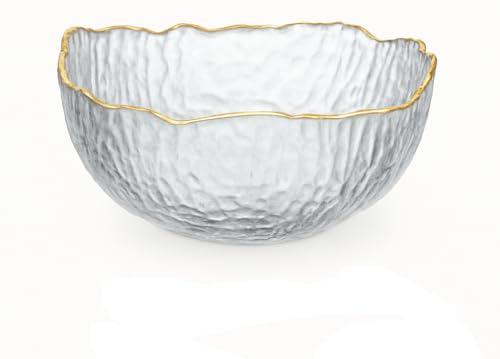 Image of ROXX - Mixing Bowls Glass Iceberg Clear Salad Bowl Shine, Salad Bowl Sets, Bowl, Kitchen Accessories Items, Serving Bowl, Snack & Soup, Mixing Bowl Dining Table - 1100 Ml