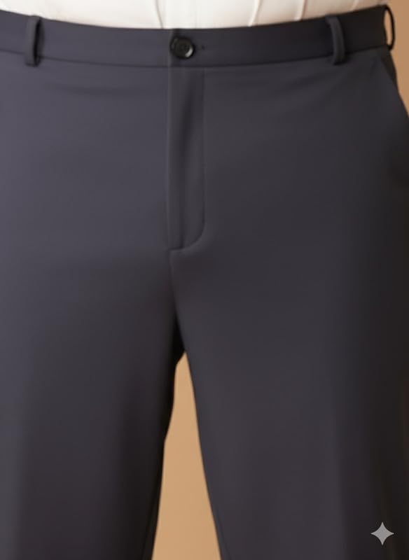 Image of OOMPH! Luxury Lycra Stretchable Formal Pants for Men | Stylish Slim Fit Men's Wear Trousers for Office or Party | Mens Fashion Dress Trouser Pant
