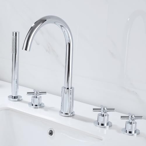 Ensemble de pommeau de douche mural et robinetterie de bain chromée haut de gamme