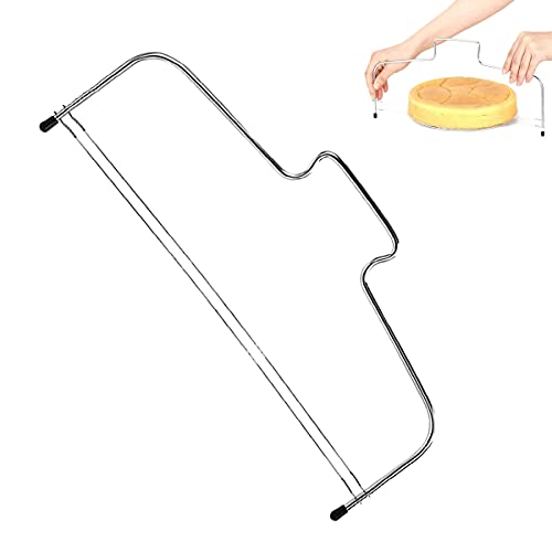 AYEUPZ Coupe-gâteau en acier inoxydable avec fils de coupe, séparateur de fond de tarte avec poignée, aide les débutants et les boulangers amateurs à réaliser des tartes.