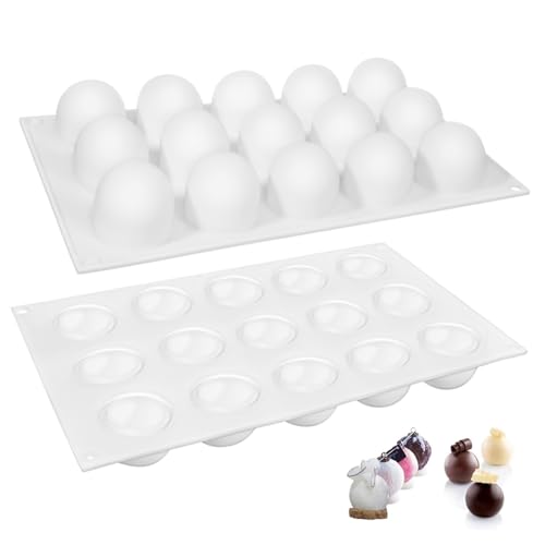 SOLUSTRE 2 Piezas Molde Para Mousse Pastel Esfera Hornear Redondo Postre Horneando Moldes De Trufa Moldes De Chocolate De Silicona Molde De Trufa Molde De Helado Gel De Sílice