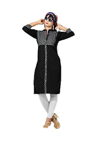 Buy Black Denim Kurti Pattern 1 - Front 