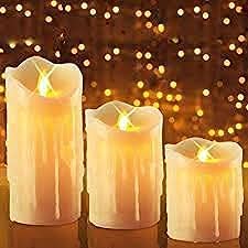 MVM Enterprise(3 PC) Wireless Realistic Swinging Flame-Less LED Candles with 9 Batteries Included (H= 8 x 10 x 12 cm; D= 5 cm) 4