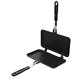 PAMINGONO Sartén Doble Cara Antiadherente para Sándwiches y Huevos Cocina Gas Diseño Desmontable Recubrimiento Seguro y Fácil Limpieza Accesorio para Desayunos Caseros
