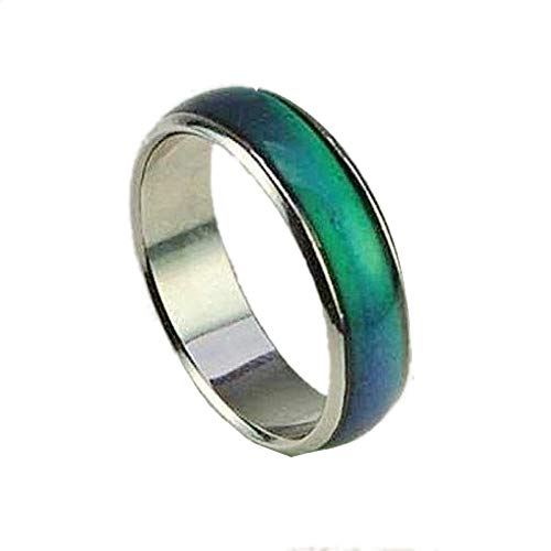 Blinkee One Classic Seventies Mood Ring Size 9 with 1 Free Electronic Mood Ring Rainbow | Understand and Express your Feelings