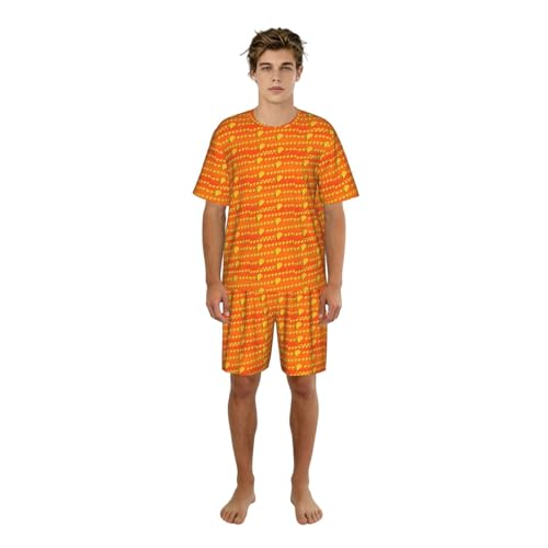 Pyjama 2 pièces homme à manches courtes imprimé amusant et léger