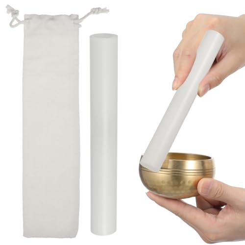 Acrylic Singing Bowl Mallet 7.7 Inch Crystal Sound Bowl Stick for Sound Healing Meditation with Rubber Striker and Carrying Pocket