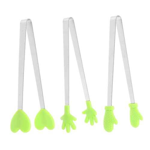 OFFSCH 3Pcs Food Tongs Mini Bakery Clips with Slip Grip for Parties Buffets and Family Gatherings