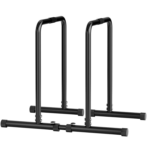 ALTLER Adjustable Dip Bar Station – Heavy-Duty Strength Training Dip Stands with 4-Position Height Adjustment, Wide Base Stability & Multi-Grip Bars for Push-Ups, Dips, L-Sits, and Bodyweight Fitness