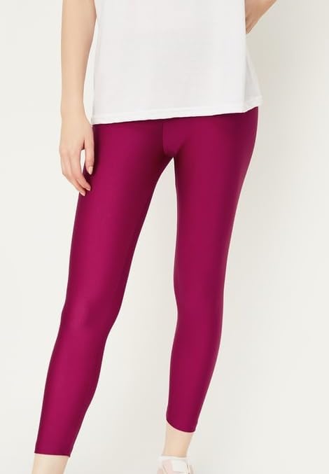 Image of Women's Nylon Shimmer Leggings | Ankle Length | Slim Fit | Stretchable Spandex Leggings | Shiny Finish | Casual Wear & Special Occasion