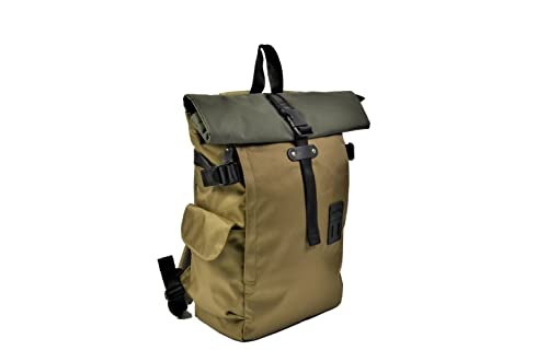 Harvest Label 2-Tone Rolltop Backpack - Desert Olive Casual Sports Everyday Outdoor Dypack