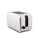 Haden Stoke Toaster 2 Slice - Brushed Stainless Steel Toaster - Adjustable Browning Control - Cancel/Defrost/Reheat Functions - Removable Crumb Tray - 750W