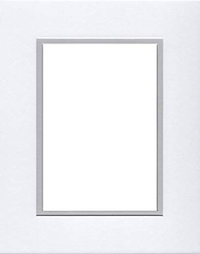 16x20 Double Acid Free White Core Picture Mats Cut for 11x14 Pictures in White and Nantucket Grey-image-31