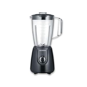 SEVERIN Staande mixer met 1,5 l mengbeker van Tritan, mixer met 2 standen en pulse-functie, krachtige keukenmixer met roestvrij stalen mes, 600 W, zwart, SM 3707