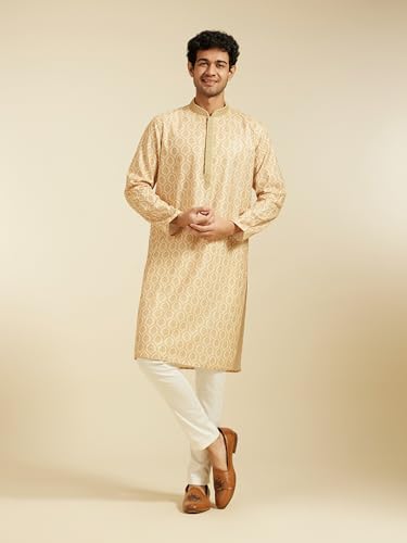 Image of DIWAS BY MANYAVAR Men's Cotton Blend Printed Kurta (1pc)