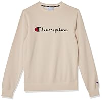 Champion Men's Script Crew Pullover Sweat, Coconut Souffle, XX-Large