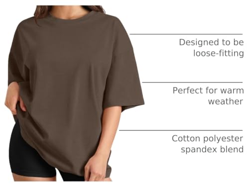Image of Trendy Queen Womens Oversized T-Shirts Short Sleeves Workout Tops | Casual Summer Gym Tees Plus Size Fashion Clothes 2026