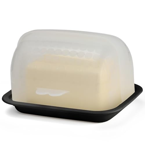 Image of SignoraWare BPA Free Plastic Butter Box with FlipTop Lid (Black)