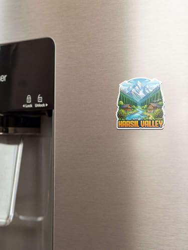 Image of Harsil Valley- 3D Embossed Flexible Fridge Magnet 0.5mm Decorative with Strong Hold | Refrigerator Magnet for Notes, Photos & Kitchen Decoration | Home & Office Use
