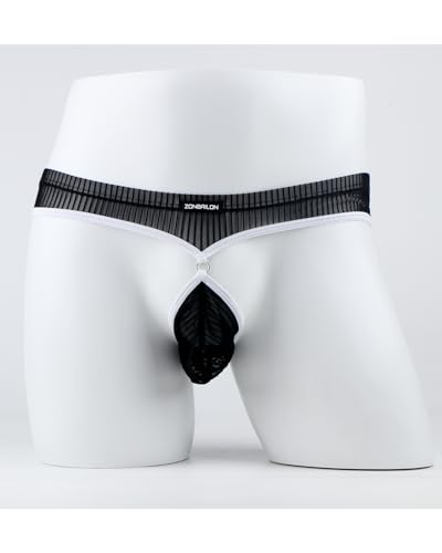 ZONBAILON Mens Bikini Pouch Underwear Sexy Stripe Low Rise Briefs Mesh Panties Breathable Cool S-2XL2