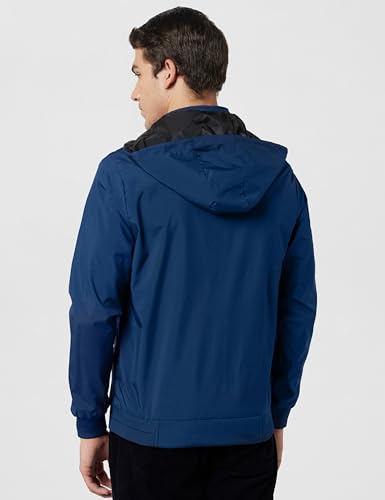 Image of Qube By Fort Collins Men's Polyester Standard Length Regular Fit Reversible Winter Jacket with Ribbed Cuffs & Hood - Warm, Stylish & Versatile