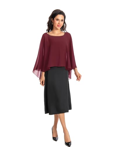 Image of Baoqiya Chiffon Capes Sheer Capelets Long Cape Poncho For Women Plus Size