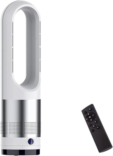 JT2D-Ventilador calefactor torre sin aspas,purificador aire 10 velocidades,refrigerador multiplicador aire para dormitorio,control remoto de 6 m,sensación de viento de 8 velocidades y temporizador 8h