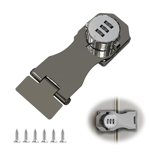 Überfalle mit Zahlenschloss, Schrankschloss 5 Zoll Möbelschloss Passwort Türriegel Schloss 3-Stelliges Zahlenschloss mit Schraube Sicherheitsüberfalle für Outdoor Garage Garten