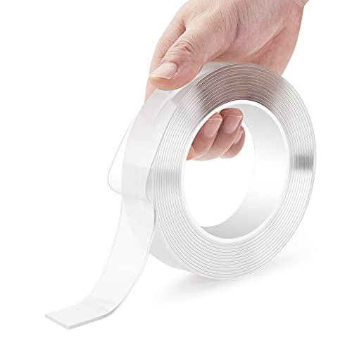 Double Sided Tape Heavy Duty (9.85FT/3M), Multipurpose Removable Mounting Tape Adhesive Grip, Washable and Reusable - Wall Tape for Picture Photo Carpet Decoration, Household Poster Tape Roll