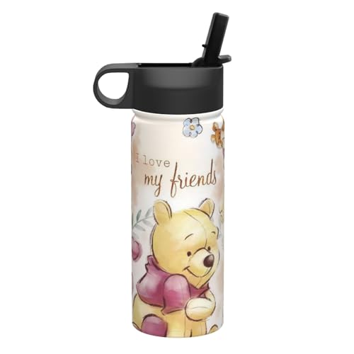 くまのプーさん アニメ 水筒 真空断熱 保温 保冷 スポーツボトル 人気 ステンレスボトル スポーツ飲料対応 漏れない 直飲み530ml 男の子 女の子 おしゃれ プレゼント 大人 子供