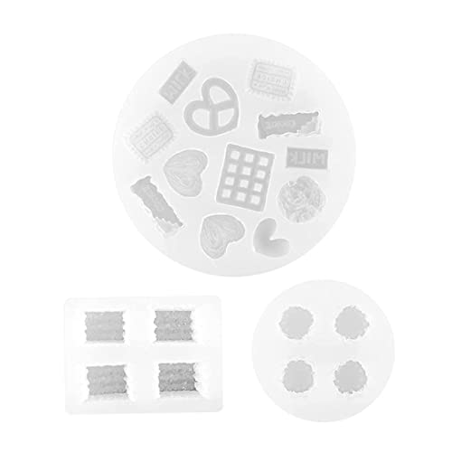 Molde para hornear de fondant de silicona, 3 piezas de gofres de bricolaje, galletas de sándwich, moldes para el corazón para pasteles, fondant, niños, cumpleaños, baby shower, bautizo