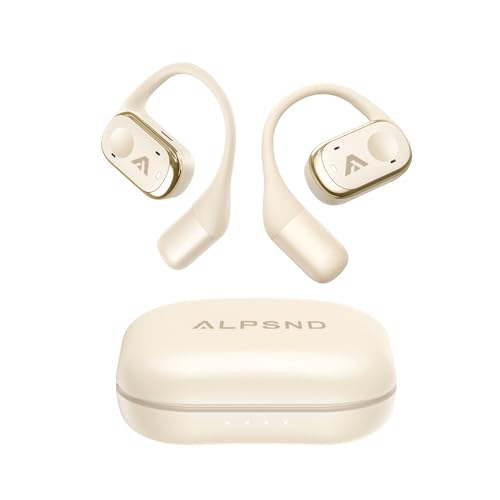 Image of Joy Open-Ear Headphones, Wireless Bluetooth 5.4 Earbuds, Over-Ear Around-Ear Earhook, Sports Fit for Running & Workouts, ENC Clear Calls, HD Sound, App EQ, 40H Battery, IPX4 Sweatproof, Beige