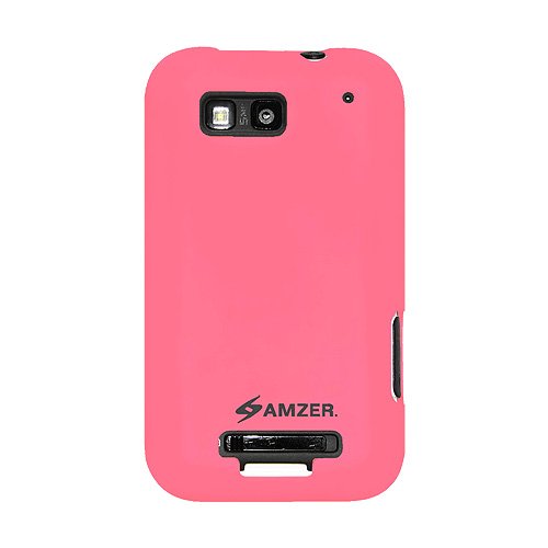 AmzerSilicone Skin Jelly Case for Motorola DEFY MB525 - Baby Pink