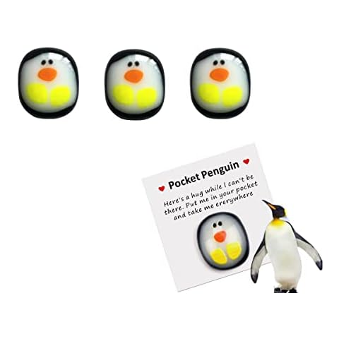 TeTupGa Little Pocket Penguin Hug, 3 PCS Mini Animal Pocket Hug Penguin Glass Mini Penguin Toy Gifts Cute Ornament For Birthday Wedding Party Valentines Cover