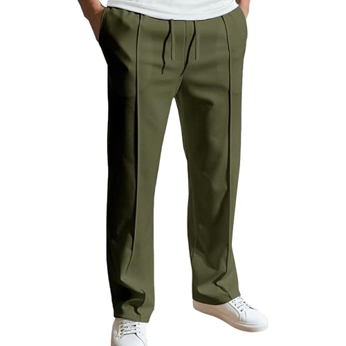 Men's Loose Fit Joggers Drawstring Pants Hiking Elastic Waist Comfort Pants Solid Srtlish Lightweight Trousers - Main Image