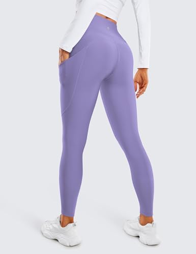 Image of CRZ YOGA Fleece Thermal Leggings Pockets 28'' | Casual, Full Length, Winter, Warm, for Women