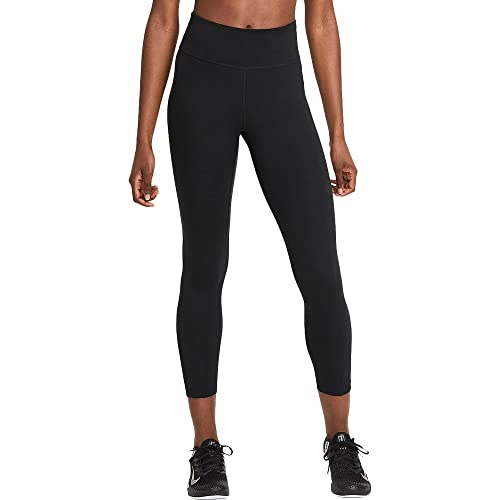 Nike One Women's Mid-Rise 7/8 Mesh-Paneled Leggings (As1, Alpha, M, Regular, Regular, Black/White) #TOP24