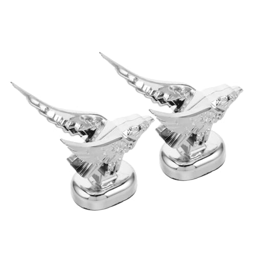 STOBAZA 2Pcs Eagle Hood Ornament Durable Car Truck Exterior Decoration Easy Installation Lifelike Design Symbolizing Fit Vehicle