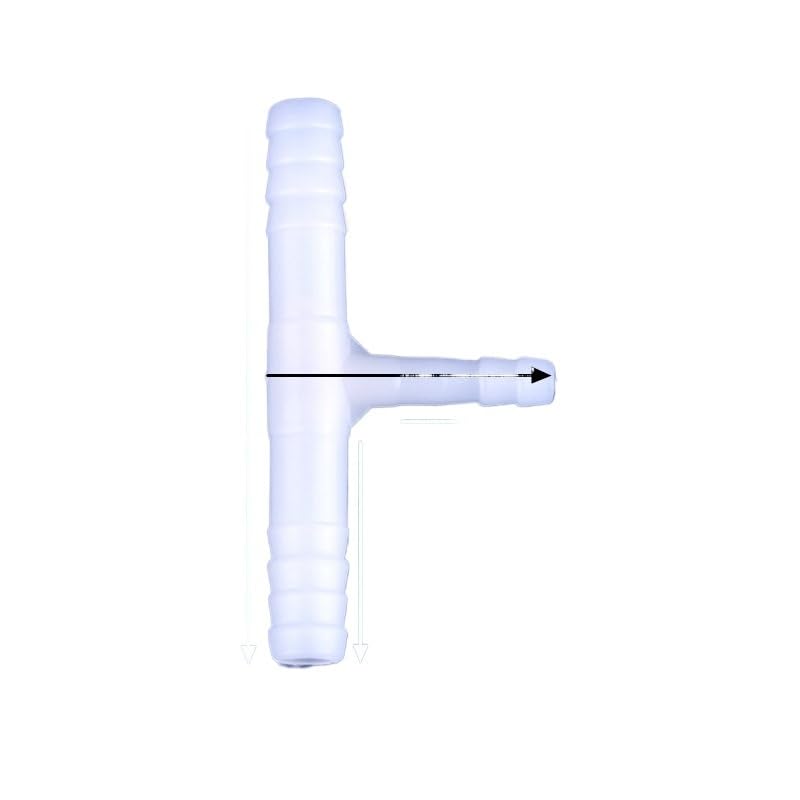 5 ~ 500 piezas de 10-5 mm reductor de PE conector en T para tanque de acuario, bomba de aire, manguera de riego por goteo, tubo de agua de jardín (16-10 mm, 50 piezas)