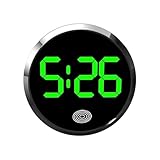 Digital Dashboard Car Clock, Stick On Dashboard Car Clock, Touch-Activated Watch with LED Time Display for Car Boat Bike Truck, Clocks with LED Display for Car Boat Bike Truck (E)