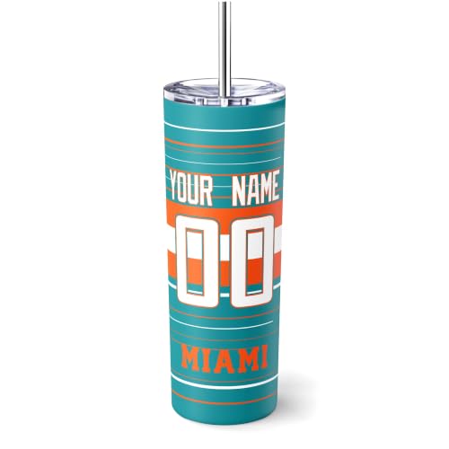 Image of Miami Tumbler 20oz Travel Mug Custom Name and Number Gifts