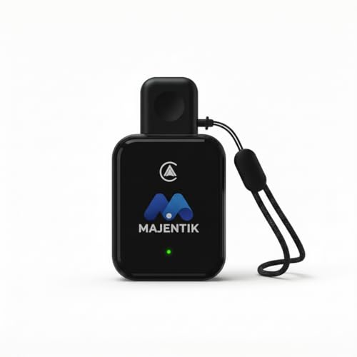 Majentik محول CarPlay لاسلكي MCC-003 متوافق مع Car Play و Android Auto، أسود