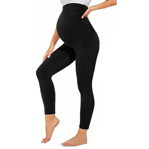 MRAFDGFB Leggings femininas para gestantes, acima da barriga, sem costura, para treino de gravidez,