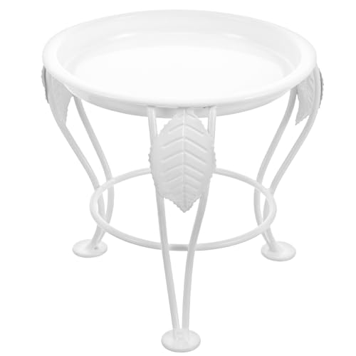 Milisten Soporte para Macetas Interior 4.92 Pulgadas Color Blanco Estructura de Hierro para Plantas Suculentas y Bonsáis en Espacios Interiores