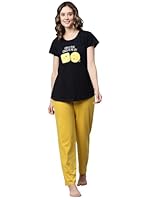 AV2 Women Cotton Cheesy Puns Printed Night Suit Set Navy 5XL