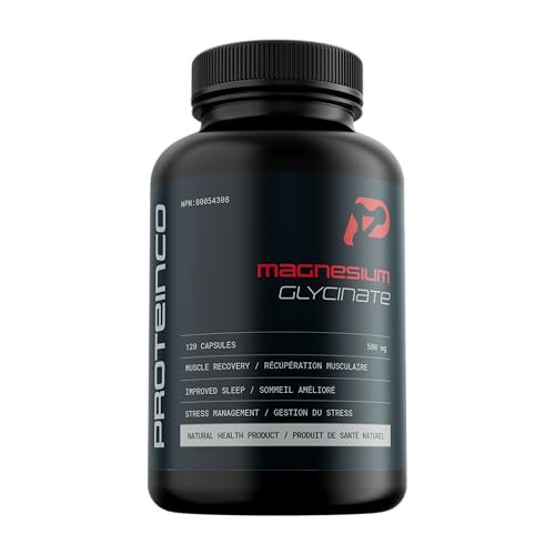 ProteinCo | Magnesium Glycinate Capsules | 500 mg | Supports bone & digestive Health | Improved muscle recovery & energy | Helps Calm Anxiety - Mood - Sleep | 120 Capsules