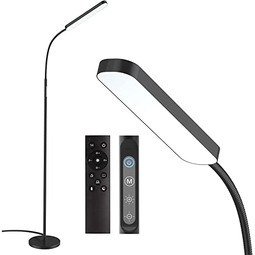 LED Floor Lamp, Bright 15W Floor Lamps for Living Room with 1H Timer, Stepless Adjustable 2000K-6000K Colors & Brightness Standing Lamp with Remote & Touch Control Reading Floor Lamps