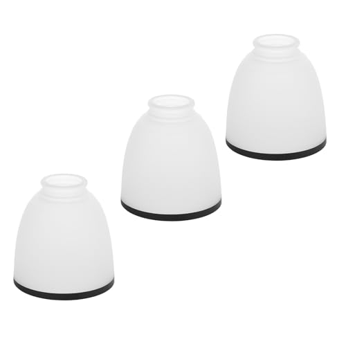 Image of Ceiling Fans Glass Shade Replacements, 3 Pack White Frosted Glass Shade Lampshades Round Black Border for Light Fixtures Chandelier Vanity Lights Wall Sconces Pendant Light, 1.65 In Fitter