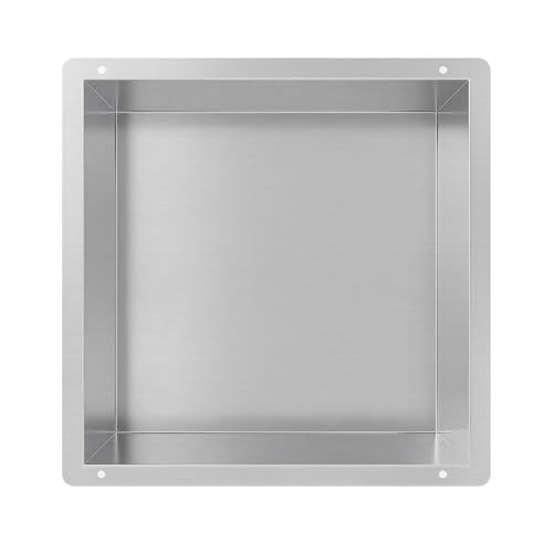 Neodrain Wandnische Dusche Edelstahl Duschnische Randlos 30 x 30 cm Einzelregal Lagerung für Badezimmer, Gebürstet